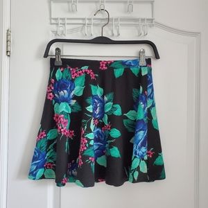 EUC Floral Skater Flare Skirt